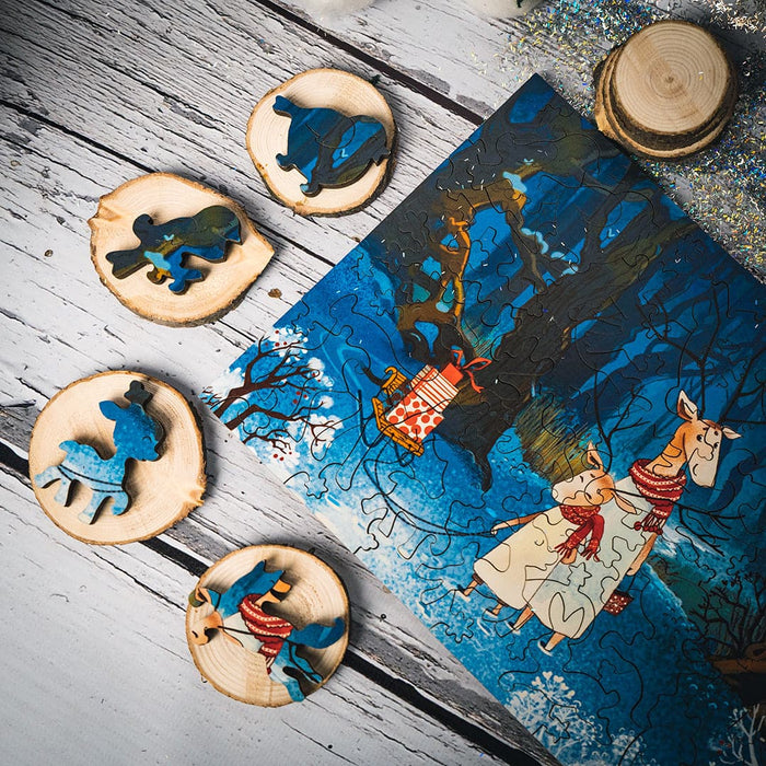 פאזל בצורות מיוחדות - Sliding into winter