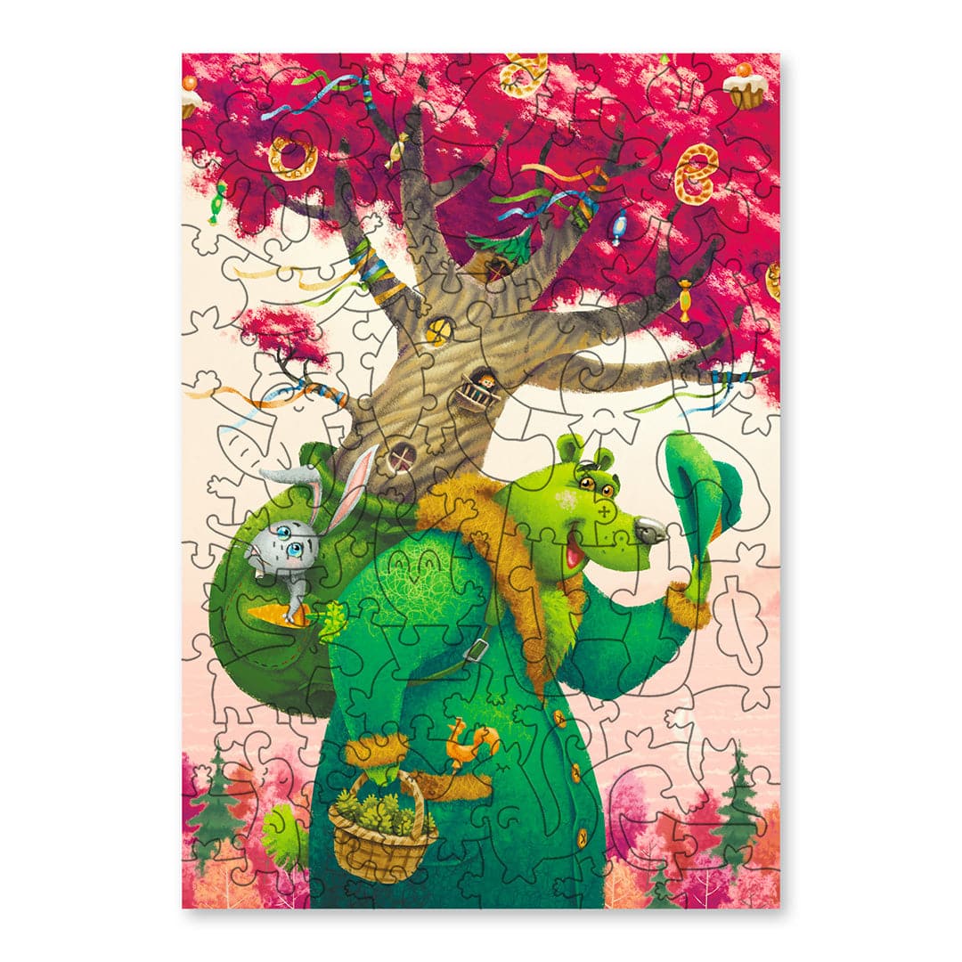 פאזל בצורות מיוחדות - The green bear