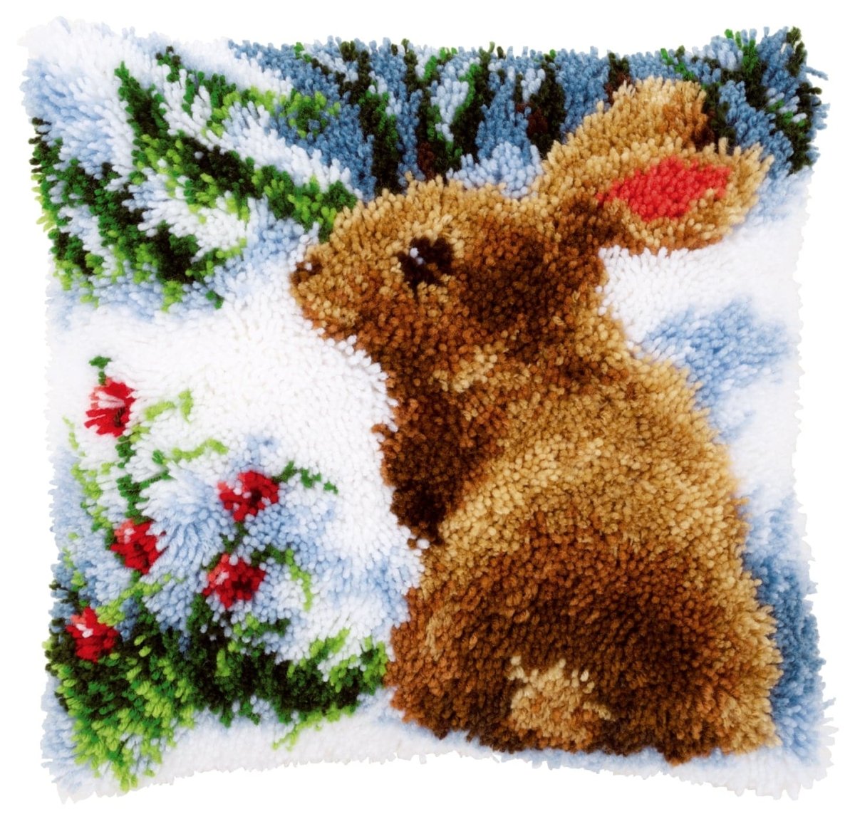 הכנת תמונת צמר או כרית - ארנב בשלג