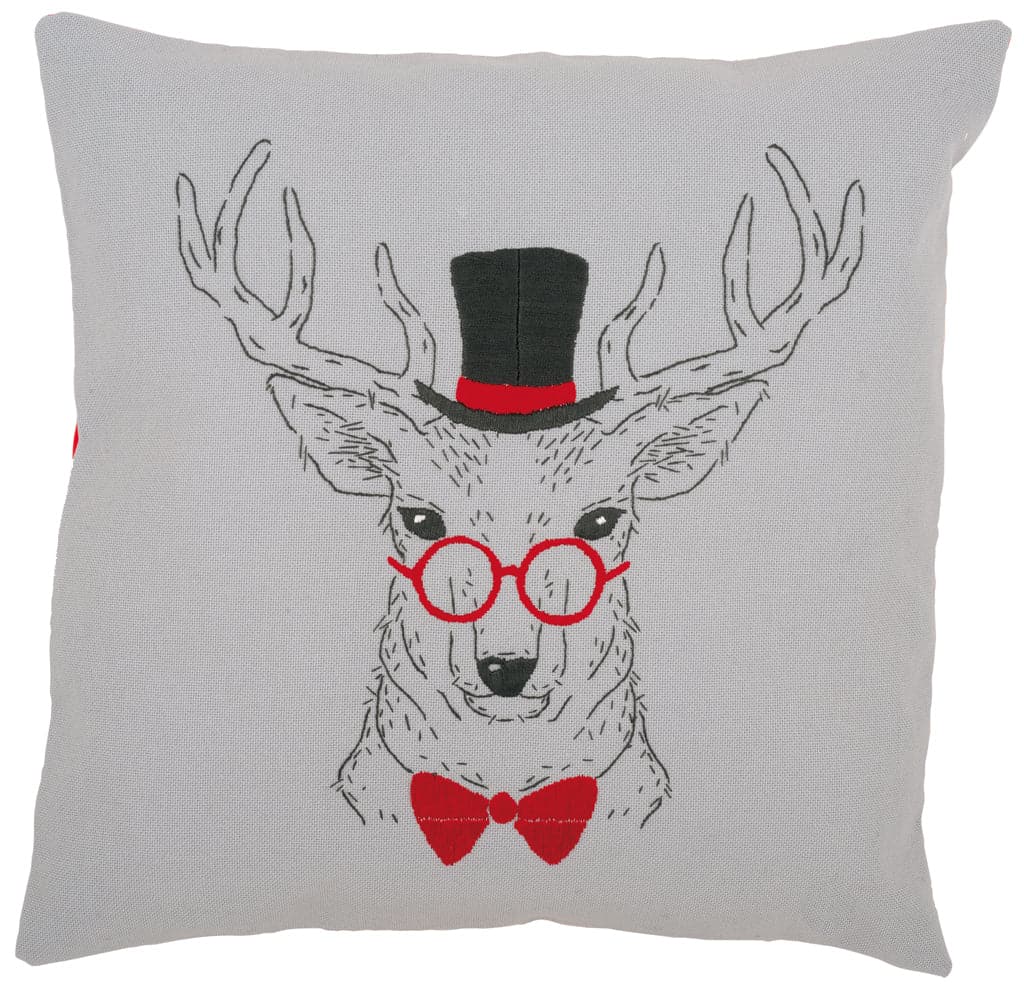 הכנת תמונת צמר או כרית - צבי במשקפיים אדומים