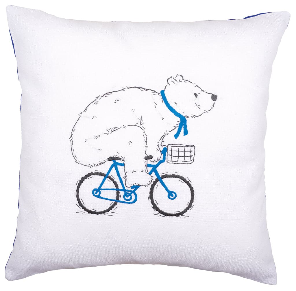 הכנת תמונת צמר או כרית - דב רוכב על אופניים