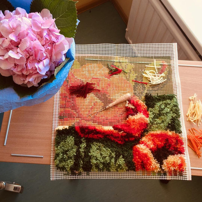 הכנת תמונת צמר או כרית - פרח כתום