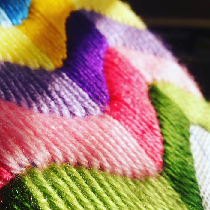 הכנת תמונת צמר או כרית - גלים צבעוניים