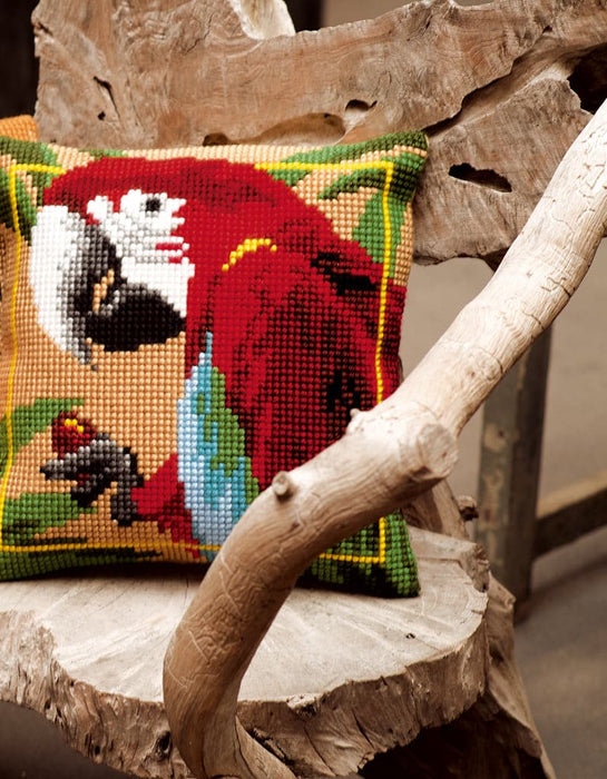 הכנת תמונת צמר או כרית - תוכי מקאו אדום