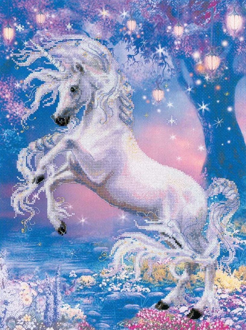 רקמה על בד גבינה - חד קרן