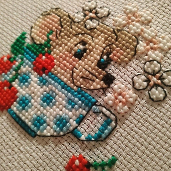 רקמה על בד גבינה - העכברון שחמד את הריבה