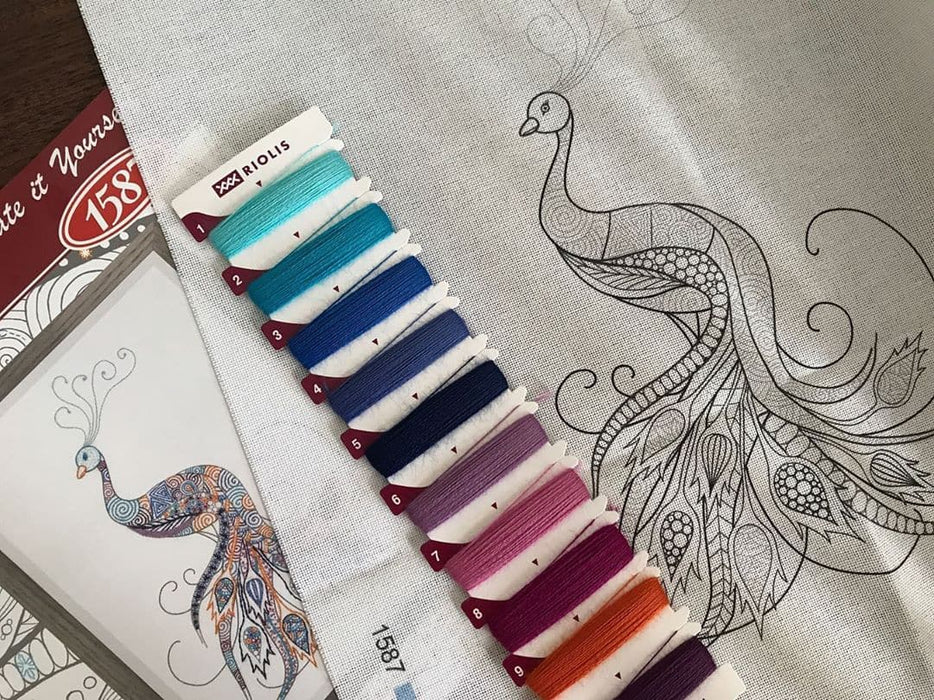 רקמה על בד גבינה - ציפור המזל