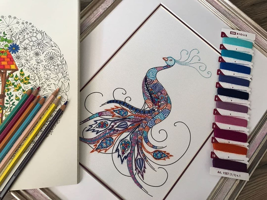 רקמה על בד גבינה - ציפור המזל