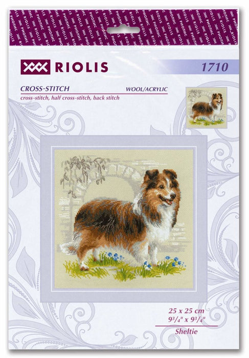 רקמה על בד גבינה - כלב רועים שלטי