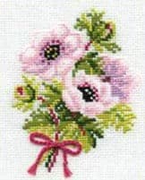 רקמה על בד גבינה - כלניות