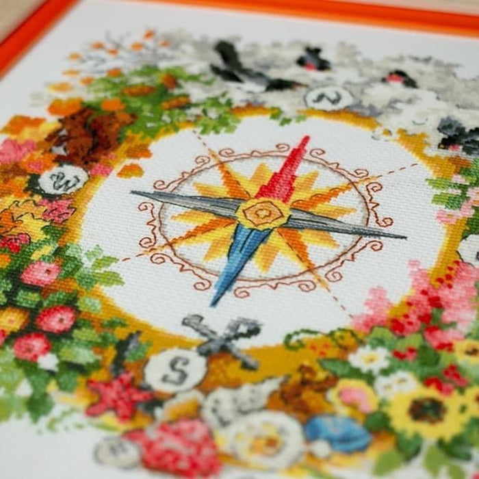 רקמה על בד גבינה - מצפן