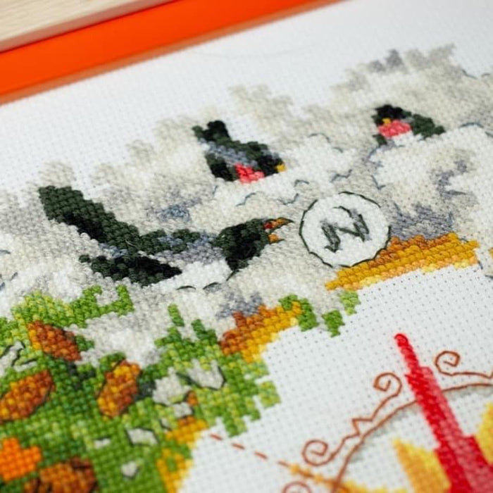 רקמה על בד גבינה - מצפן