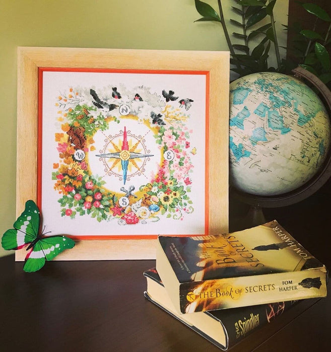 רקמה על בד גבינה - מצפן