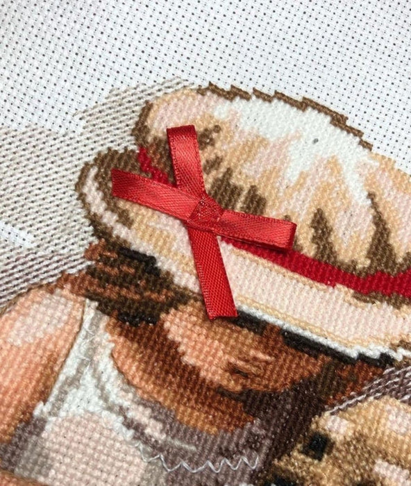 רקמה על בד גבינה - שן מתוקה