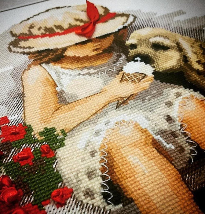 רקמה על בד גבינה - שן מתוקה