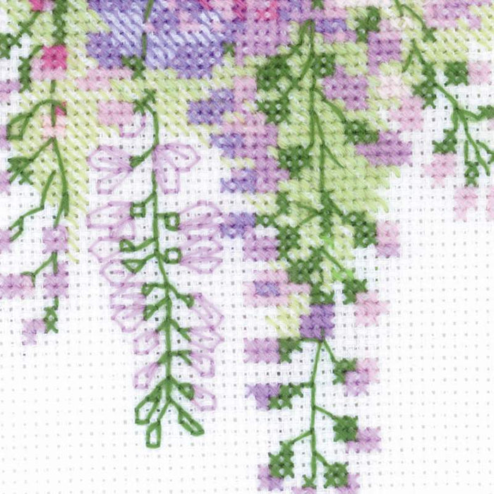 רקמה על בד גבינה - Wisteria