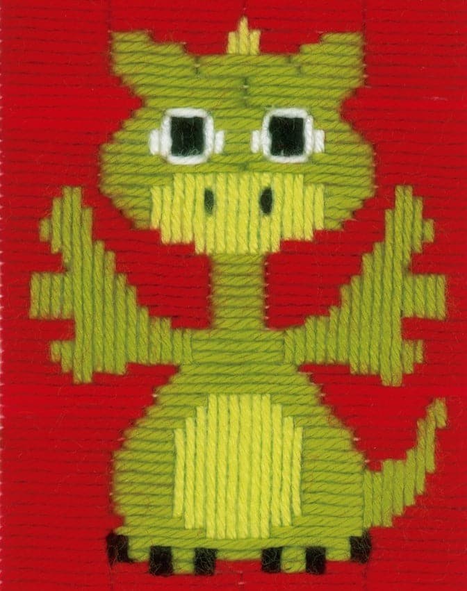 רקמה (תפר ארוך) - דרקון קטן