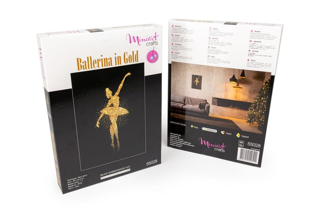 רקמת חרוזים - בלרינה בזהב