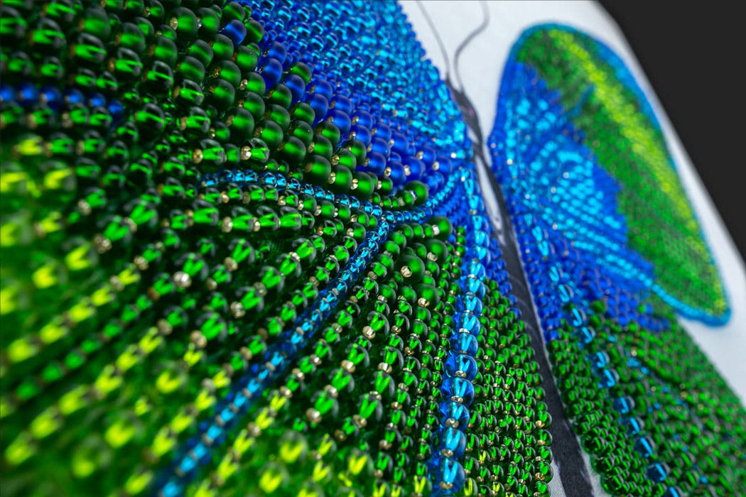 רקמת חרוזים - פרפר ירוק