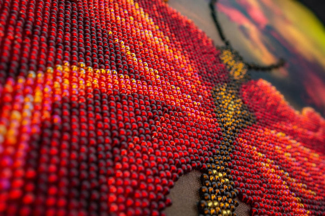 רקמת חרוזים - פרפרים פרחוניים