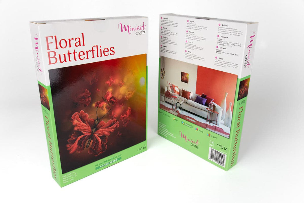 רקמת חרוזים - פרפרים פרחוניים