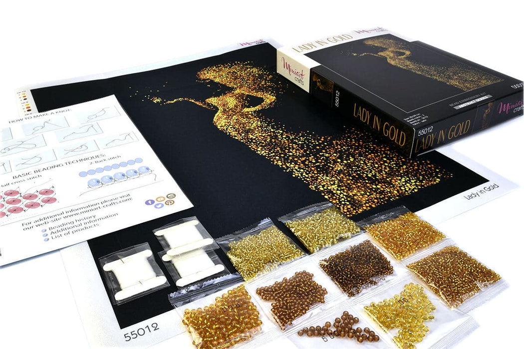 רקמת חרוזים - האישה בזהב