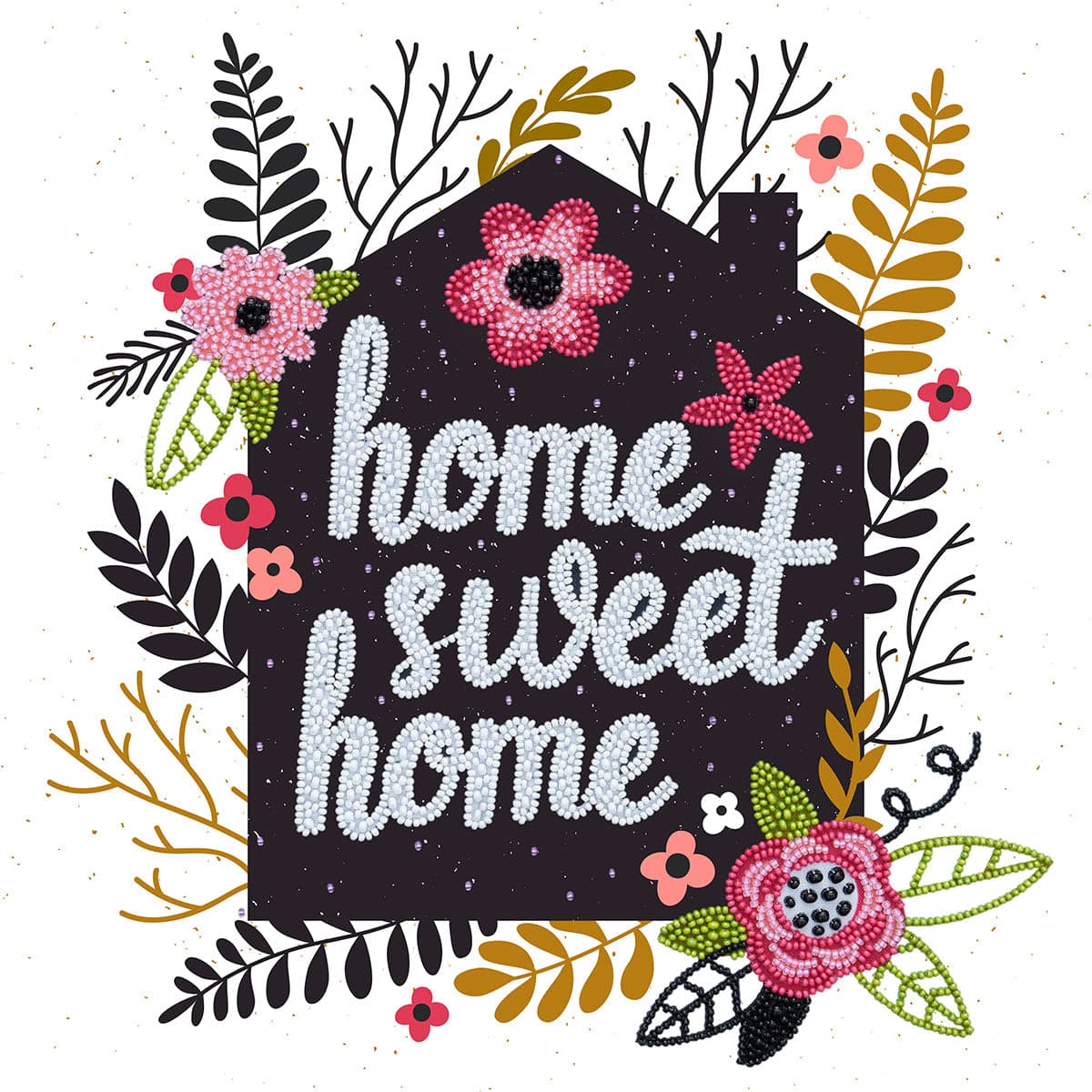 רקמת חרוזים - Home Sweet Home