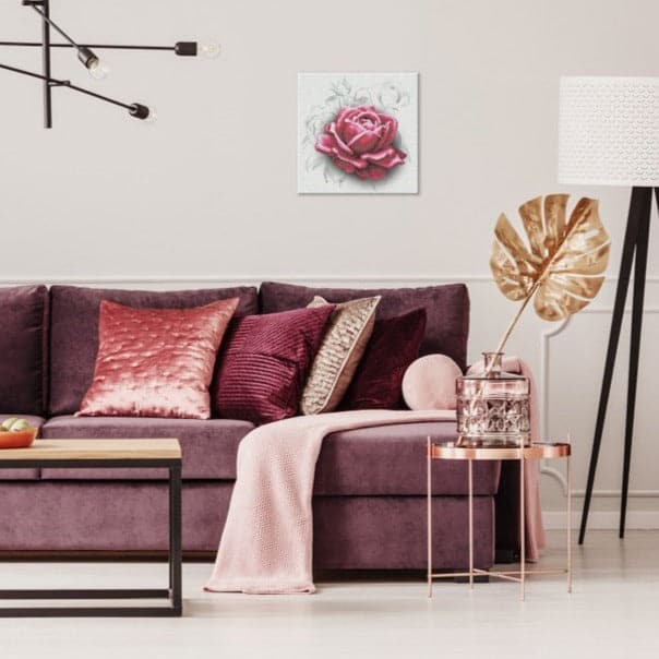 רקמת חרוזים - ציור ורדים