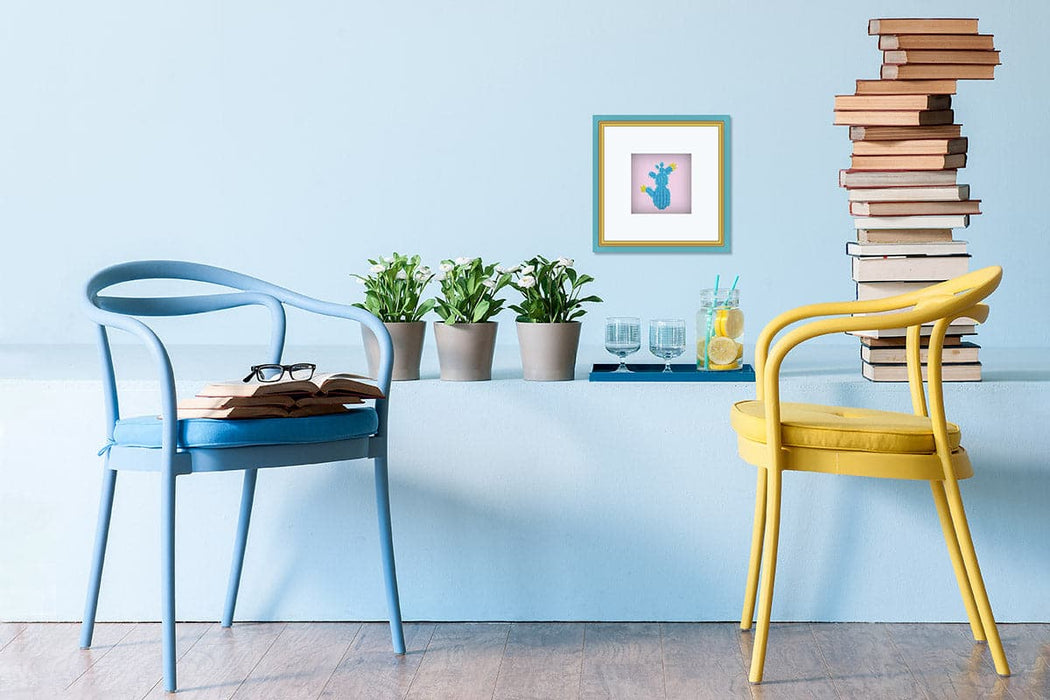 רקמת חרוזים קקטוס כחול