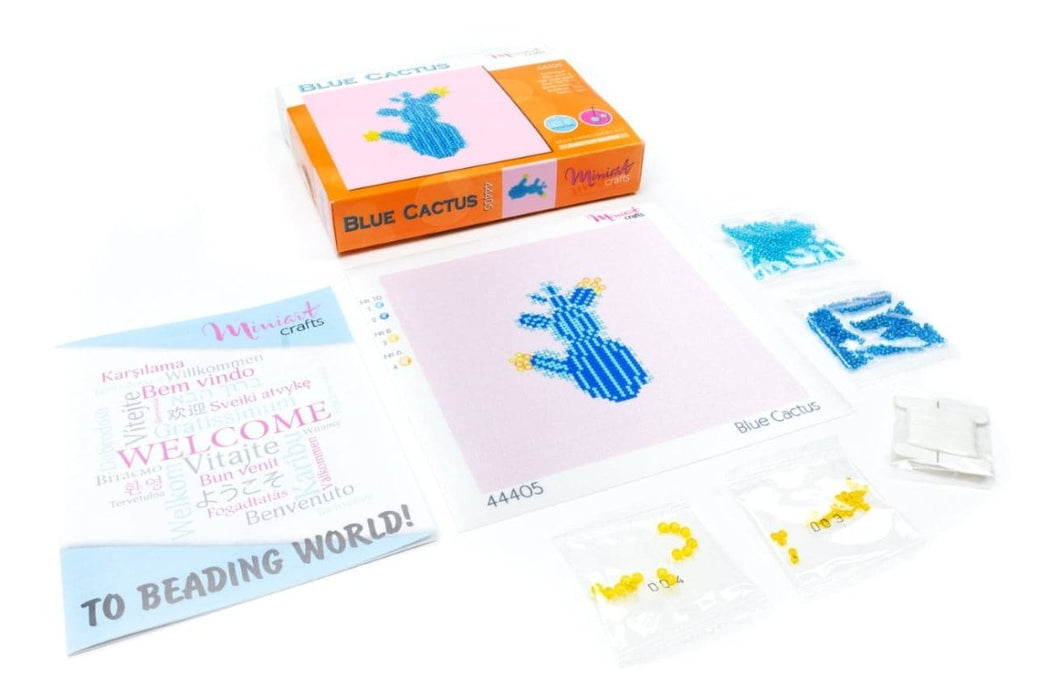 רקמת חרוזים קקטוס כחול