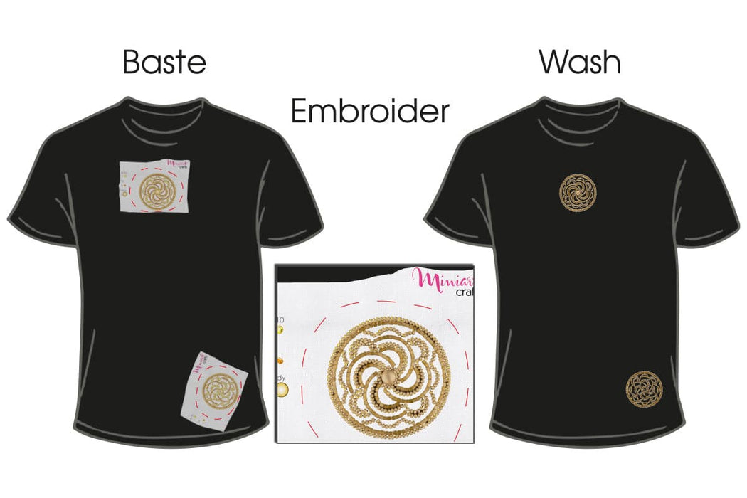 רקמת חרוזים על בגדים - עיגולי זהב