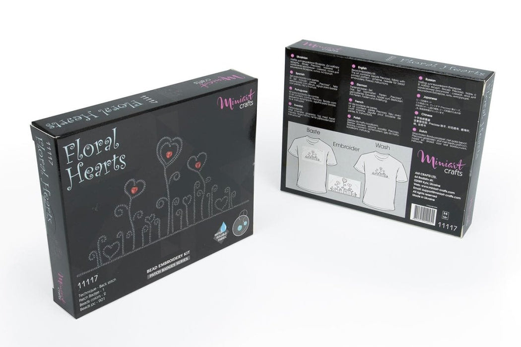 רקמת חרוזים על בגדים - לבבות פרחוניים