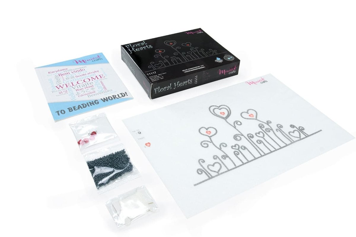 רקמת חרוזים על בגדים - לבבות פרחוניים