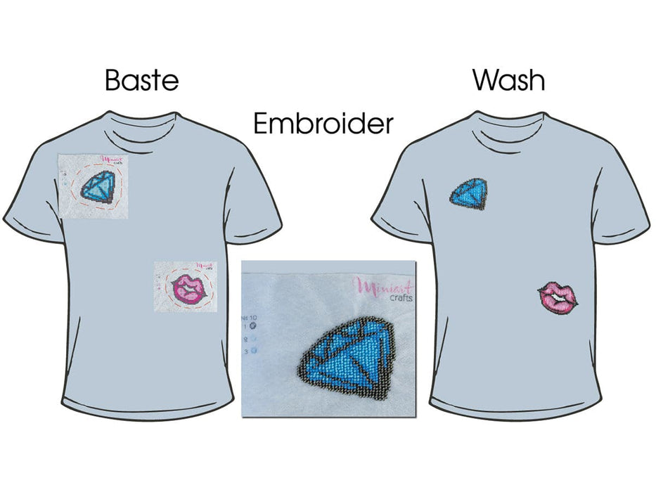 רקמת חרוזים על בגדים - שפתיים ויהלום