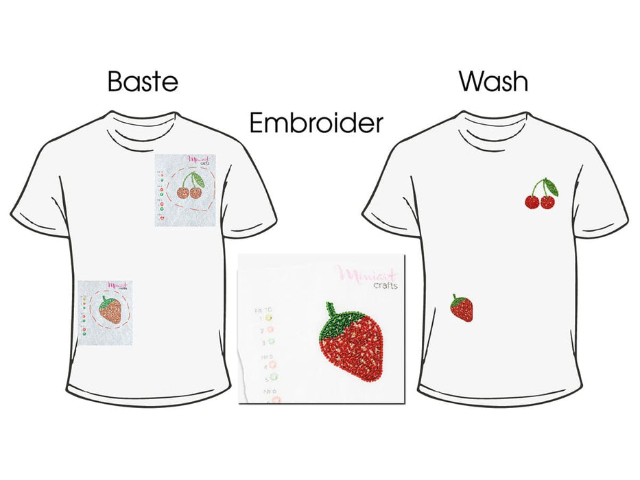 רקמת חרוזים על בגדים - תות ודובדבן