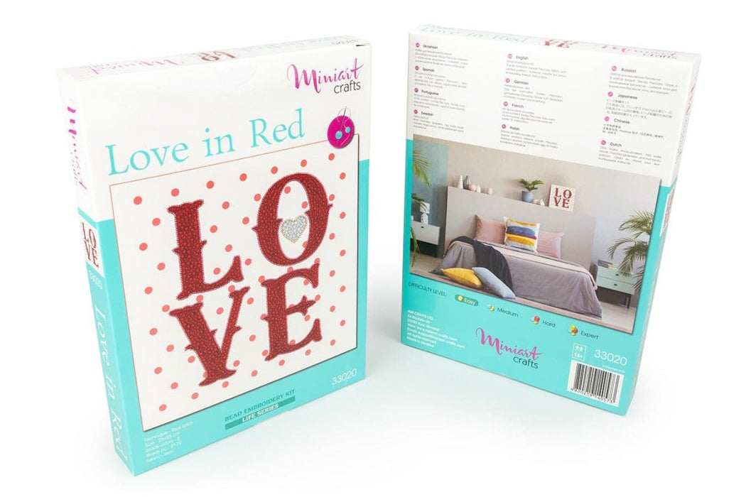רקמת חרוזים - Love in Red