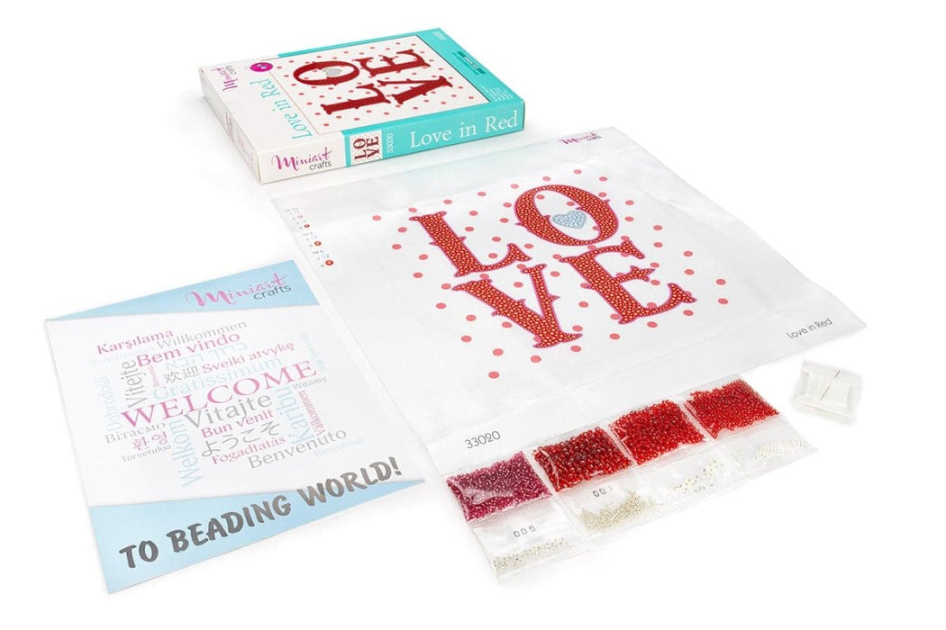 רקמת חרוזים - Love in Red