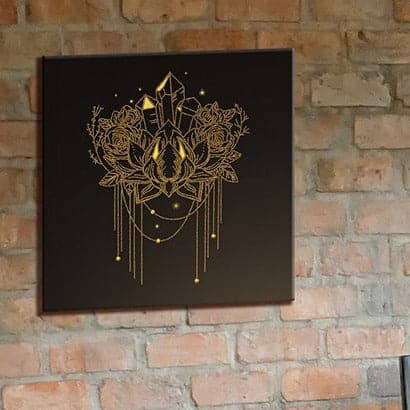 רקמת חרוזים - לוטוס זהוב