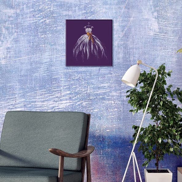 רקמת חרוזים - שמלה סגולה