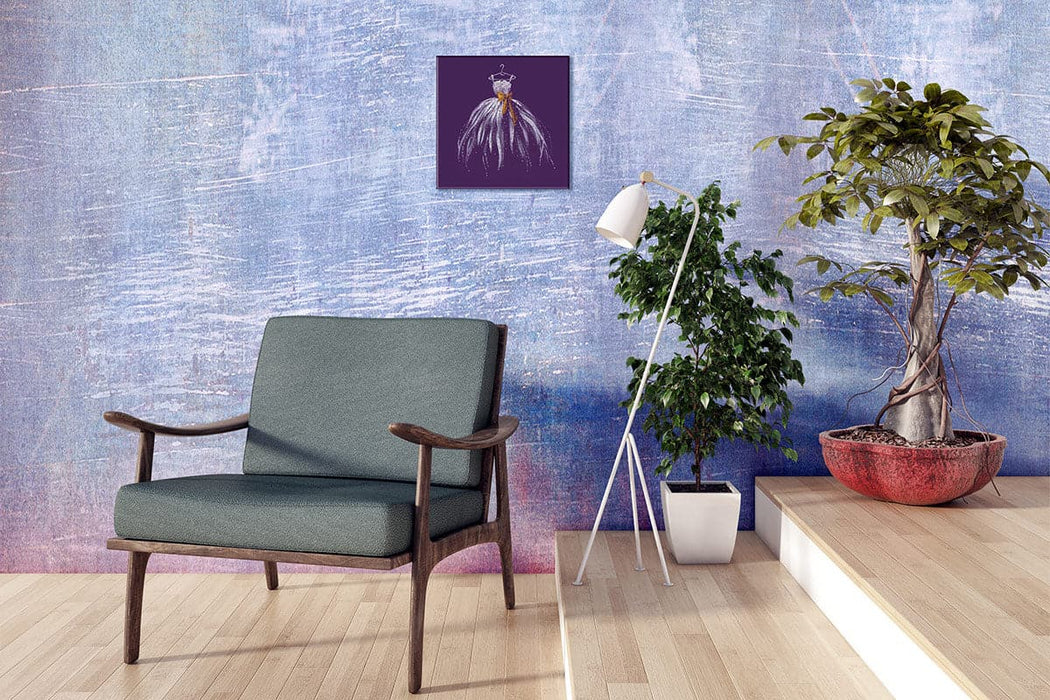 רקמת חרוזים - שמלה סגולה