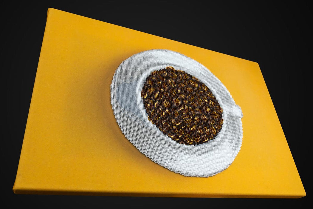 רקמת חרוזים - כוס קפה