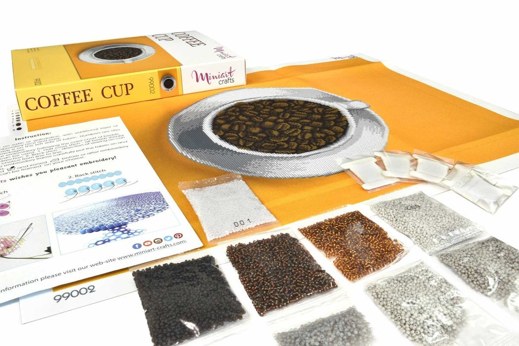 רקמת חרוזים - כוס קפה