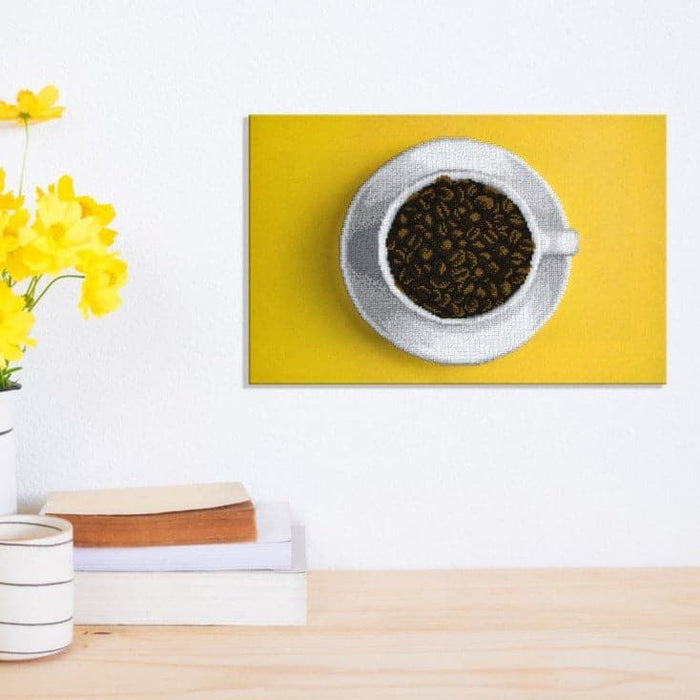 רקמת חרוזים - כוס קפה