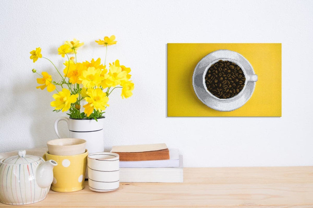 רקמת חרוזים - כוס קפה