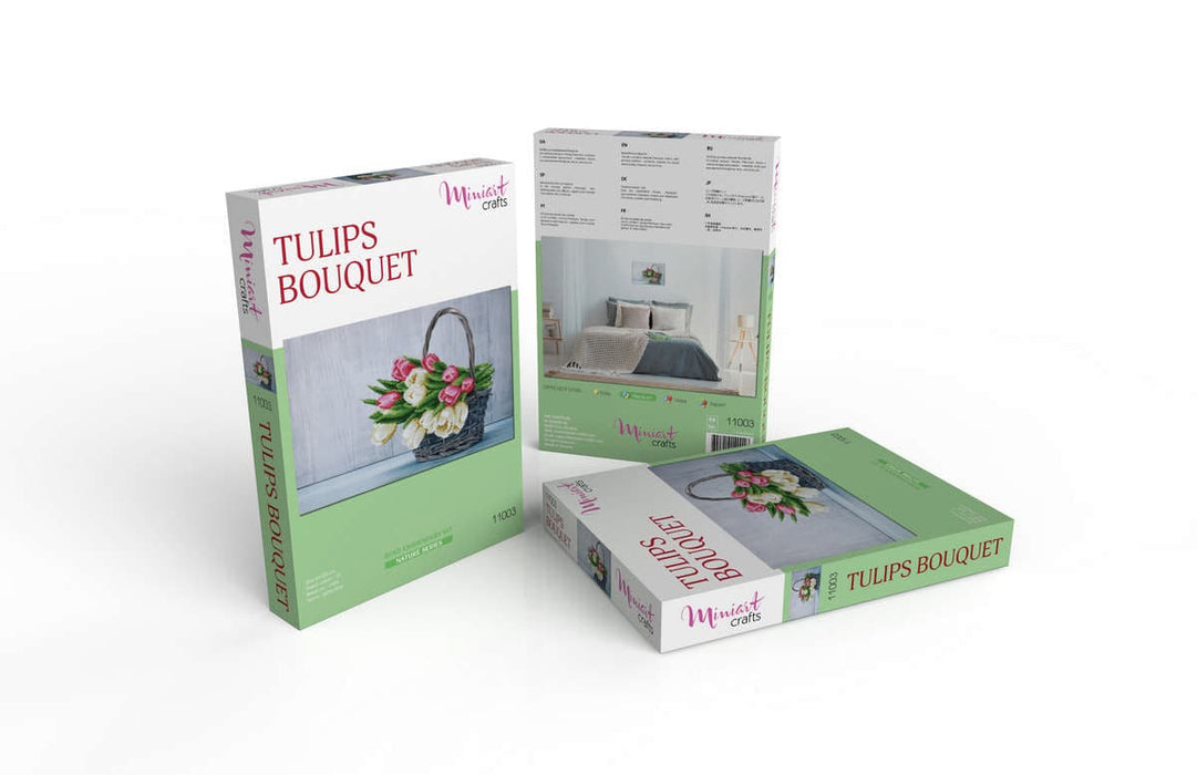 רקמת חרוזים - זר צבעונים