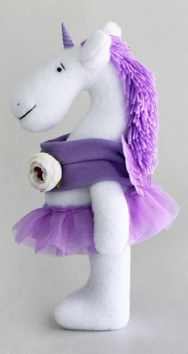 תפירת צעצוע - חד קרן ויולט, 30 ס״מ