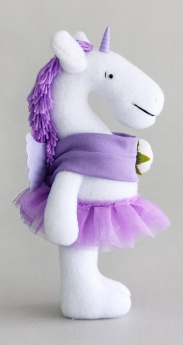 תפירת צעצוע - חד קרן ויולט, 30 ס״מ