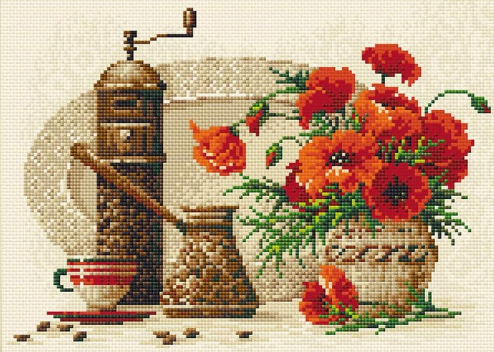 שיבוץ יהלומים - קפה