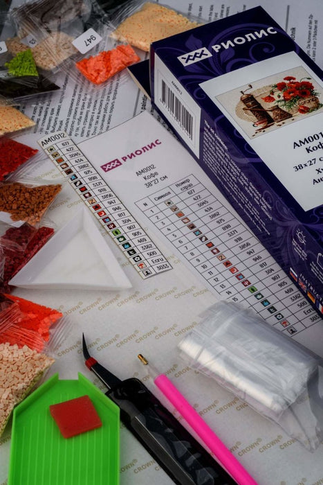 שיבוץ יהלומים - קפה