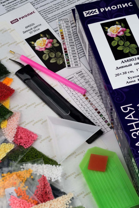 שיבוץ יהלומים - ורד נהדרת